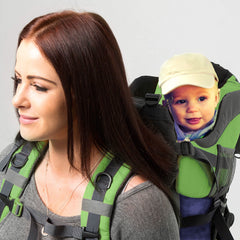 Luvdbaby carrier safety straps provide secure fit for toddlers on trails.