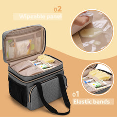 Luxja bag bottom compartment fits Spectra S1/S2 and three bottles securely.