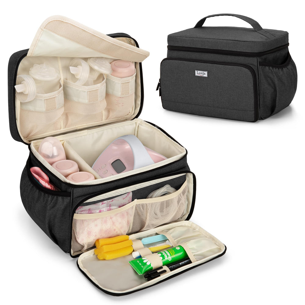Luxja breast pump bag in protective nylon, travel-ready and durable.