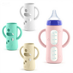 Luxnary Starry Sky sleeve for 8oz Lansinoh bottle provides drop protection.