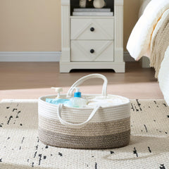 Luxury Little diaper caddy gradient brown with handles extended for portability