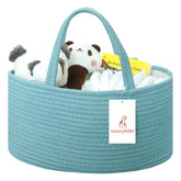 Luxury Little diaper caddy with large compartments for diapers and wipes at the changing table.