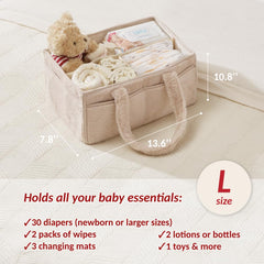 Spacious Luxury Little caddy showing ample storage for diapers and essentials.