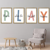 LuZhiQiang fun stuff happens four-pack wall signs for playroom decor.