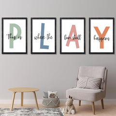 LuZhiQiang playroom sign with colorful letters for a bright kids' space