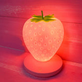 LVOERTUIG Strawberry Night Light front view showing gentle bedside glow for late-night reading