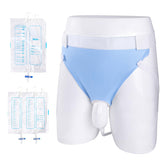 Lvyeyung wearable urine collection bag for elderly men in blue, secure daily use