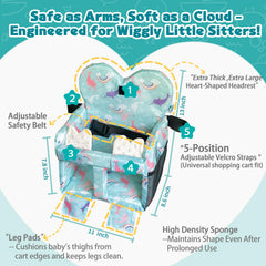 LWWACSS Ocean Blue high chair seat protector cushions and shields during meals.