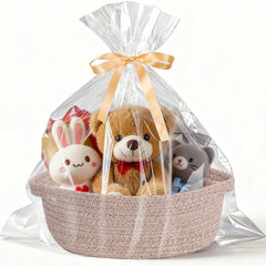 LWYMX cotton rope basket folded for compact storage.