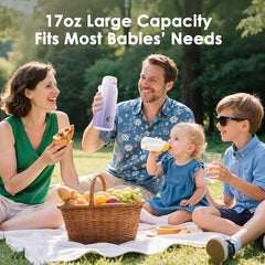 Lxlu 17oz capacity keeps multiple bottles warm during day trips.