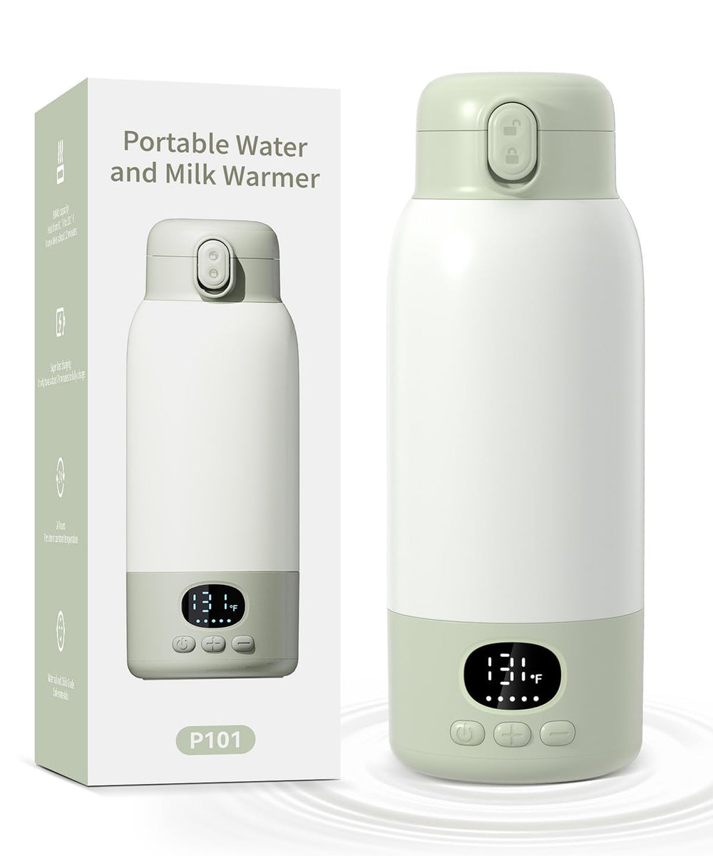 Lxlu portable bottle warmer 17oz warms milk on the go for outdoor feeding.
