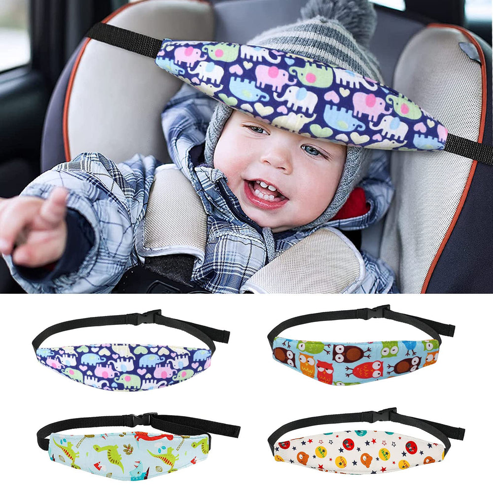 LXPKKIG bear head support in car seat offers neck relief during road trips.
