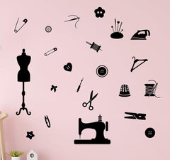 LXRCXR tailor wall sticker featuring scissors for craft shop vibes
