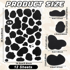 LXUEJIE cow print stickers on 12 sheets enable creative personalized space accents