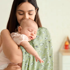 LYRICHOM BABY 38x40 inch swaddle blanket ready for cozy wraps.