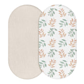 LYRICHOM BABY Bright Leaves pattern sheet, breathable muslin for comfy sleep