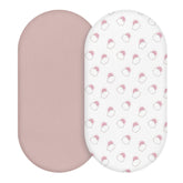LYRICHOM BABY muslin bassinet sheet on mattress showing snug, safe fit.