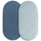 LYRICHOM BABY muslin bassinet sheets 2-pack for soft, breathable sleep surface.