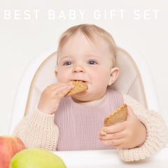 LYRICHOM BABY drool bib with adjustable snaps for secure, growing fit