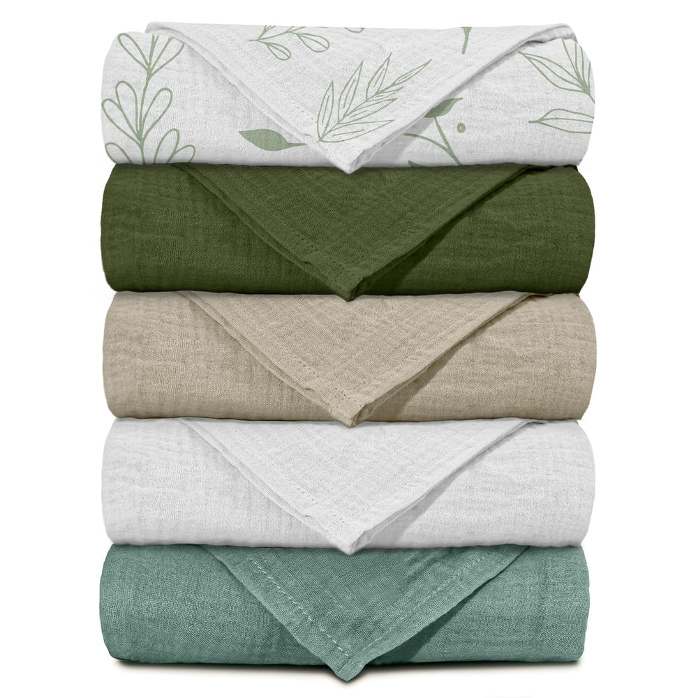 LYRICHOM BABY muslin swaddle blankets set provides breathable, gentle comfort for newborns.