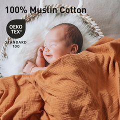 LYRICHOM BABY muslin swaddle close-up reveals ultra-soft, skin-friendly cotton.