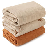 LYRICHOM BABY muslin swaddle blankets packshot showing breathable fabric for newborn comfort.