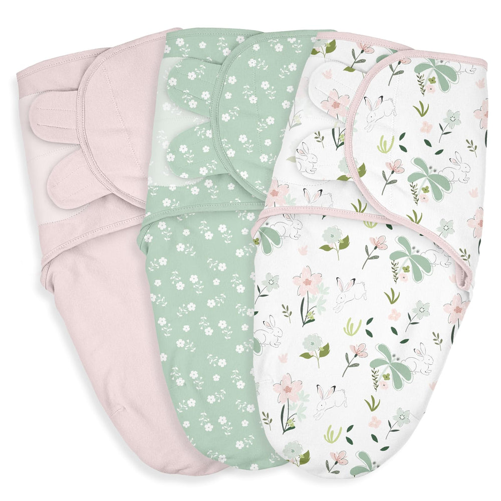 LYRICHOM BABY swaddle sacks flowers-rabbits design for cozy newborn mornings