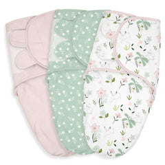 LYRICHOM BABY swaddle sacks flowers-rabbits design for cozy newborn mornings