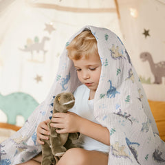 LYRICHOM BABY swaddle use tummy time photo shows versatility as comfort cloth.