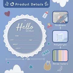 LZC LADYS GIFT newborn birth sign blue used as hospital photo prop.