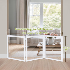 LZRS Clear Dog Gate with transparent panels offers unobtrusive supervision.