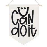 LZYRF You Can Do It banner on wall, clean motivational décor.