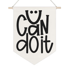 LZYRF You Can Do It banner on wall, clean motivational décor.