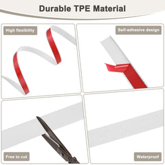 Close-up of M METERXITY rubber edge trim with self-adhesive backing