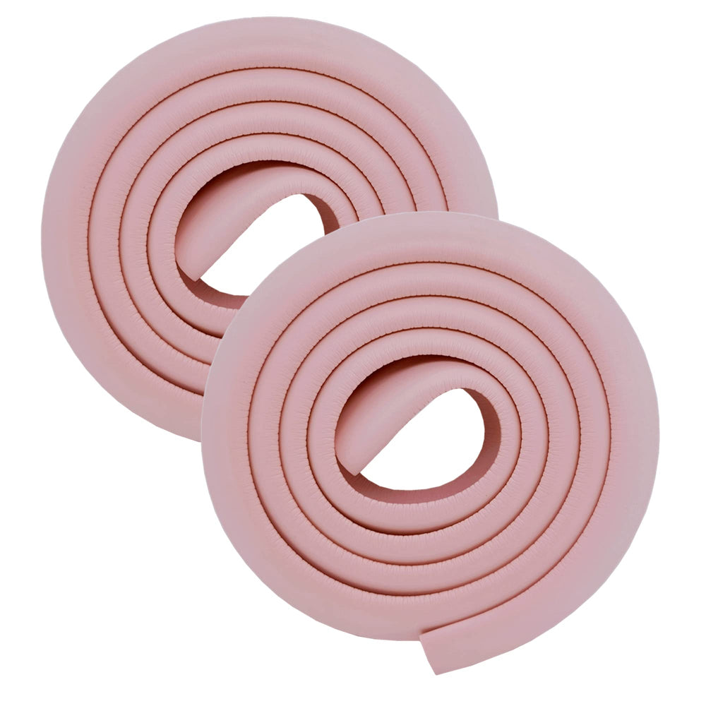 M2cbridge pink L-shape edge protectors on a table corner for child-safe spaces