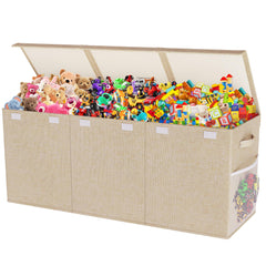 Mabahoo collapsible extra-large toy chest with lids for space-saving storage.