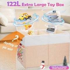 Mabahoo collapsible toy chest with divider, keeps toys organized and accessible.