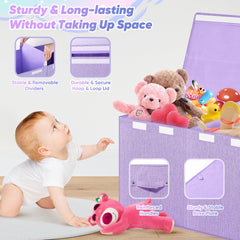 Mabahoo durable fabric toy storage box with rivet reinforced handles