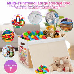 Mabahoo durable linen toy bin in beige, sturdy for daily use.