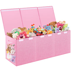 Mabahoo extra-large toy box in pink offers roomy storage for toys.