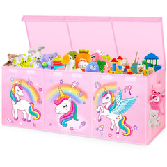 Mabahoo extra-large toy chest with collapsible lid for easy access and space saving.