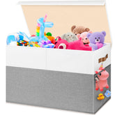 Mabahoo large toy box side view, spacious storage for stuffed animals and toys.