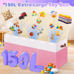 Mabahoo collapsible toy box folded flat saves space when not in use.