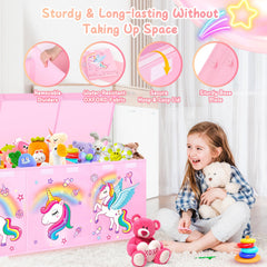 Mabahoo toy chest with side mesh pockets for quick-access small items.