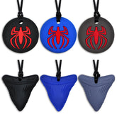MaberryTech Direct chew necklace with shark toy pack supports focused calm during play