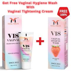 MACARIA V18 feminine wash bottle ready for refreshing cleansing