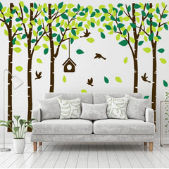 MAFENT forest canopy decal creates a dreamy kids' room atmosphere and is repositionable.