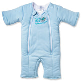 Magic Sleepsuit Merlin’s cotton transition swaddle in blue provides secure, calming sleep for 3–6 month olds.