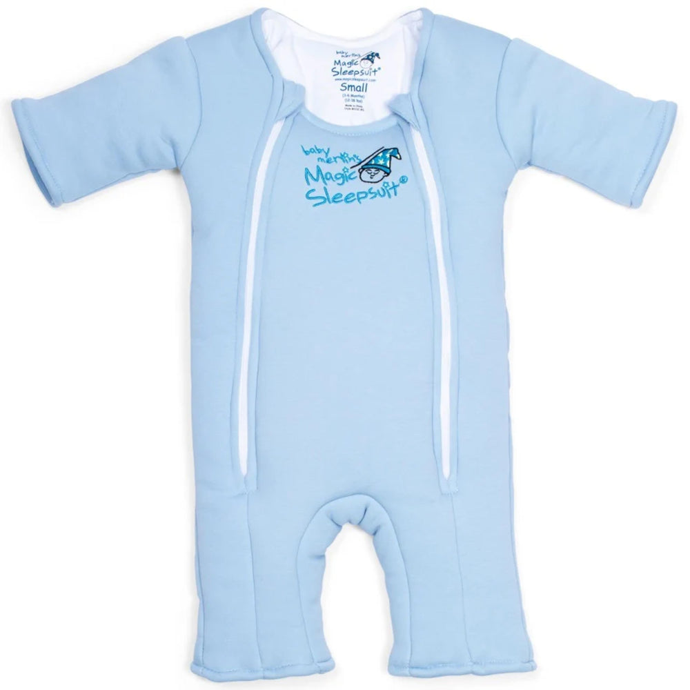 Magic Sleepsuit Merlin's Cotton Swaddle Transition front view offers cozy, secure fit for calmer naps.