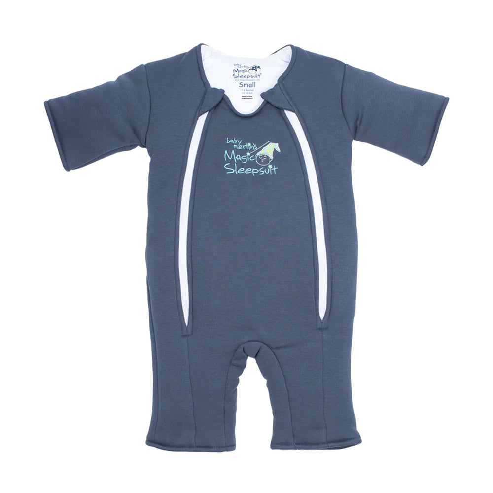 Magic Sleepsuit Merlin's cotton swaddle transition front view for secure back sleeping.